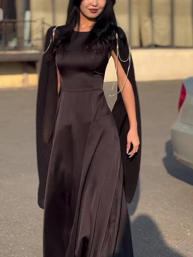 Round Neck Belted Maxi Dress